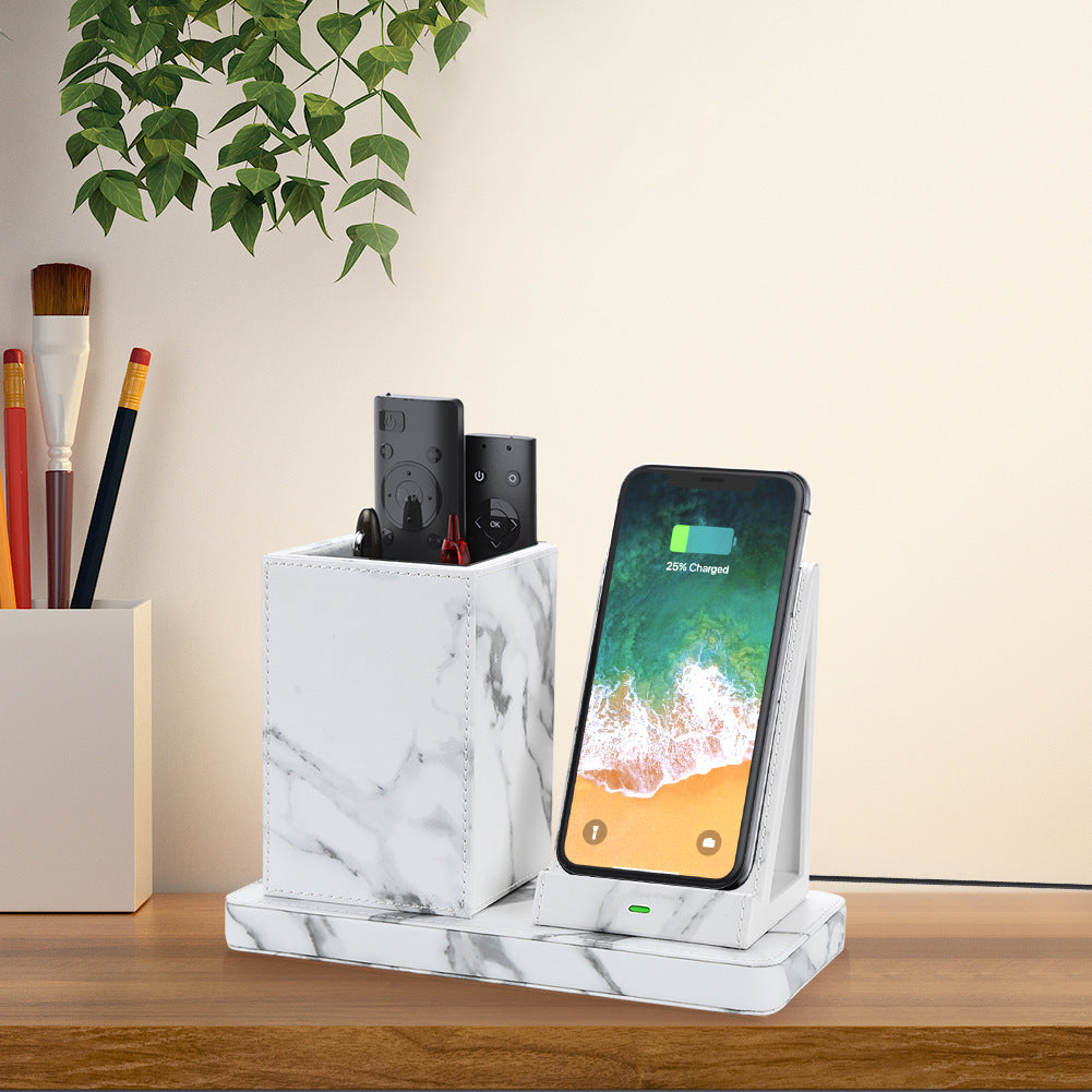 Vertical White Marble Wireless Charger